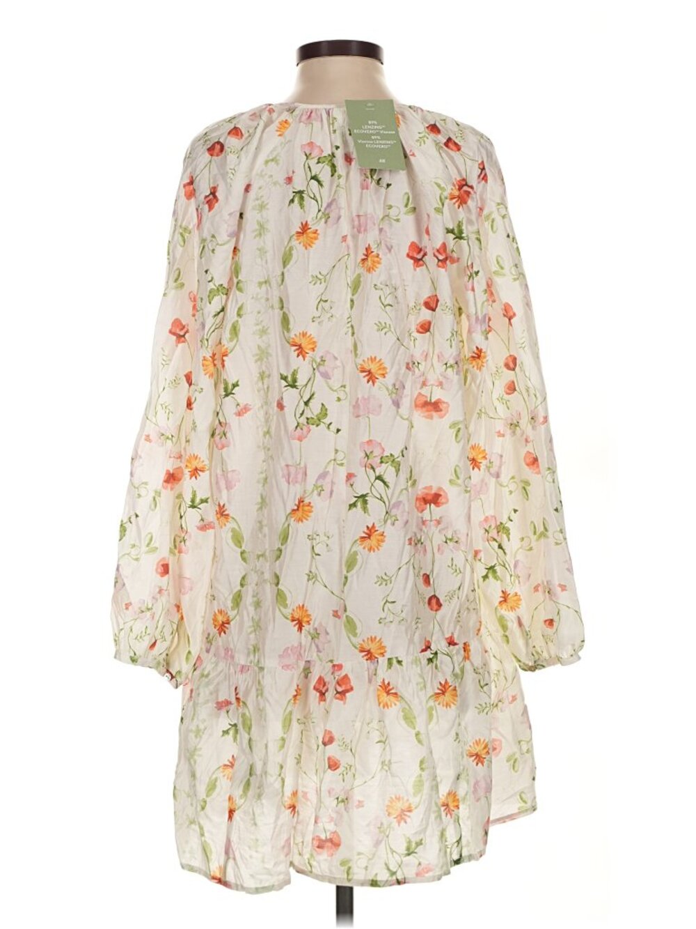 H&M Floral Tie-Detail relaxed fit long sleeve dress - Picture 7 of 10
